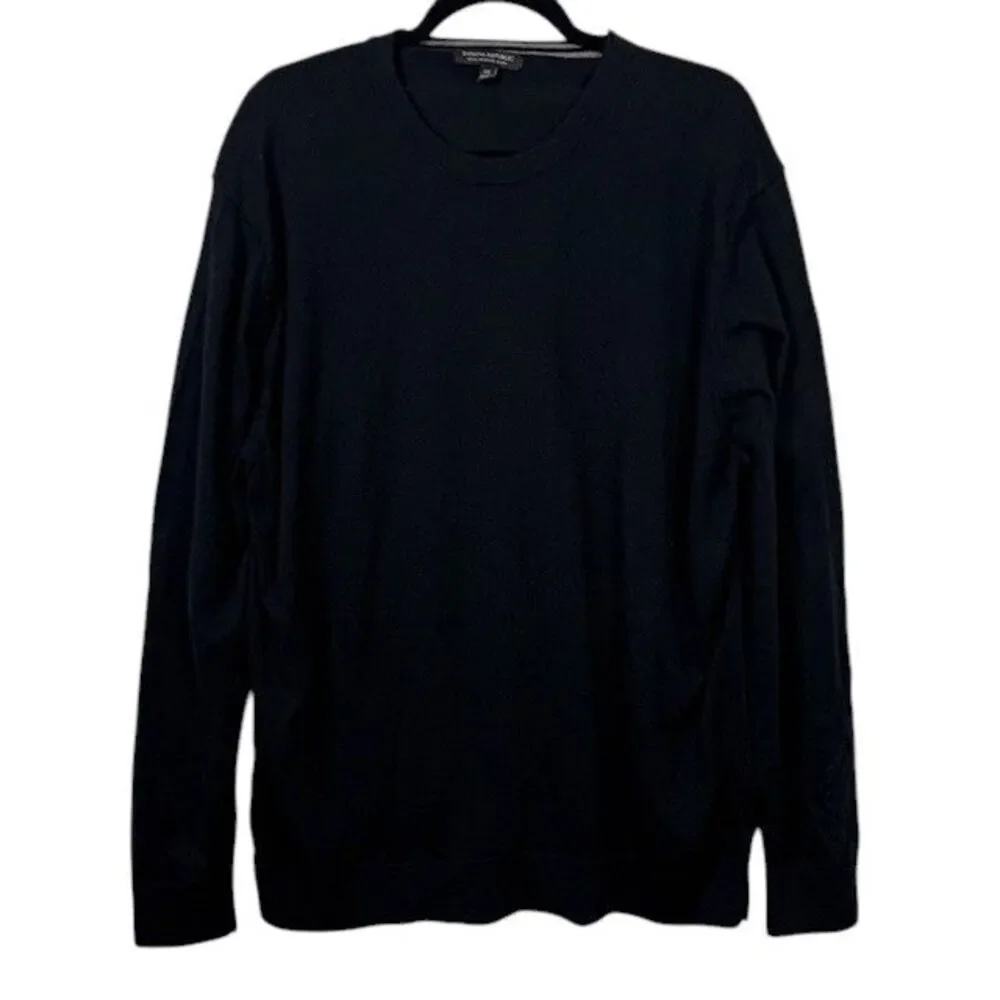 Banana Republic‎ Merino Wool Sweater (100% Merino Wool Crewneck) Black XXL